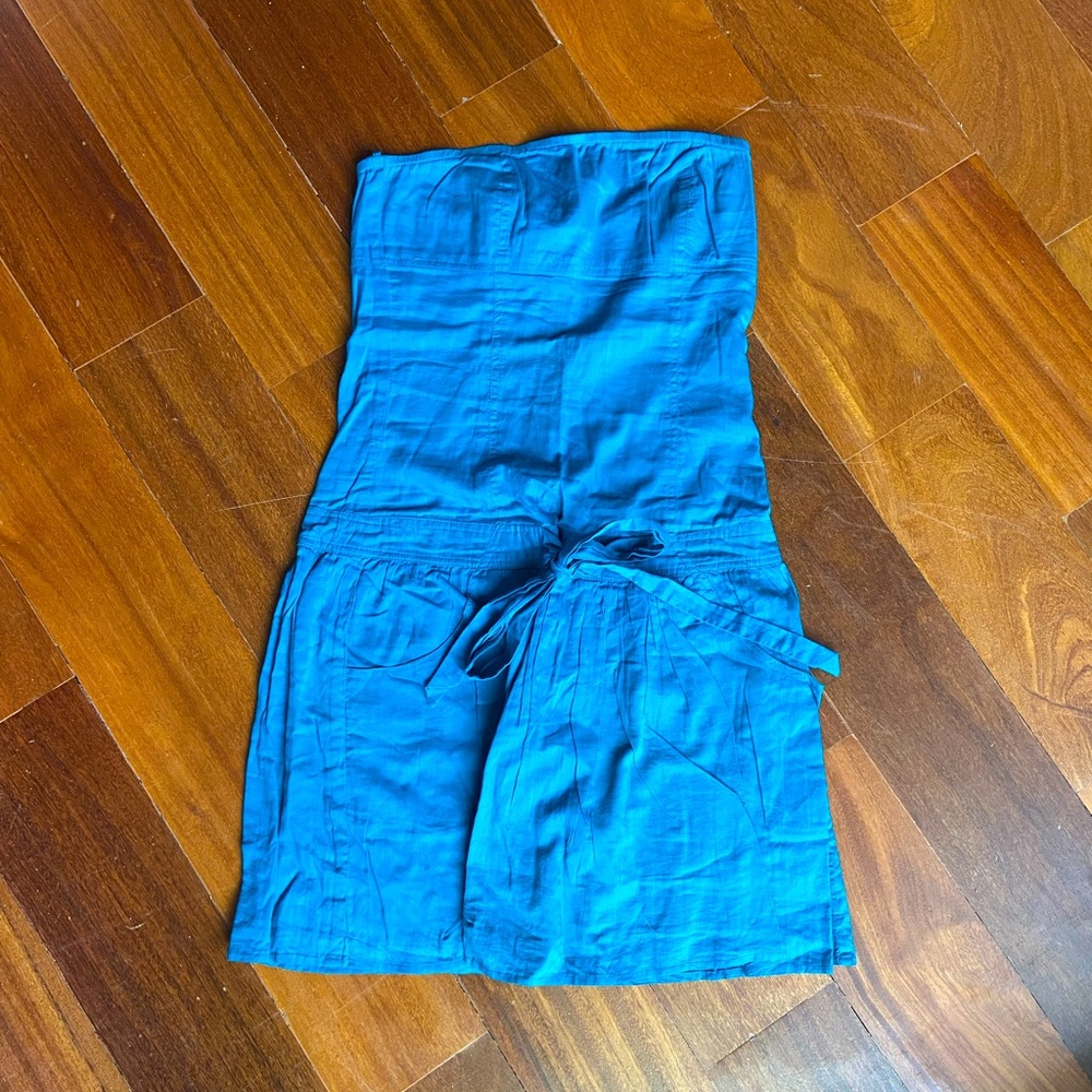 Zara Strapless Mini Dress, Teal, Size M